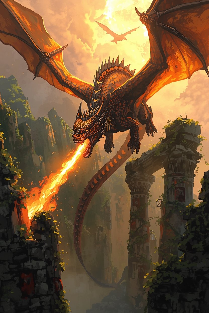 Dragon épique concept art générée par IA